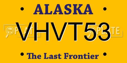VHVT53 Alaska License Plate