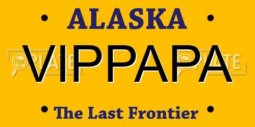 VIPPAPA Alaska License Plate