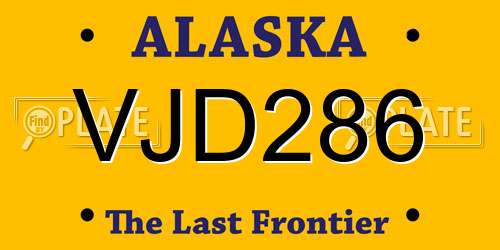 VJD286 Alaska License Plate