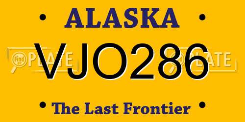 VJO286 Alaska License Plate