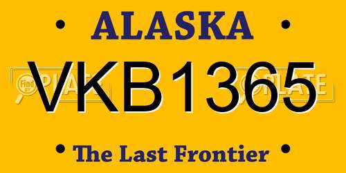 VKB1365 Alaska License Plate