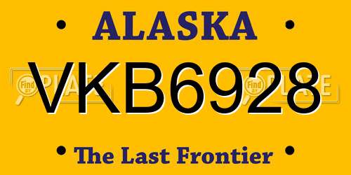 VKB6928 Alaska License Plate