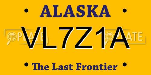 VL7Z1A Alaska License Plate