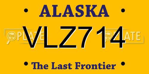 VLZ714 Alaska License Plate