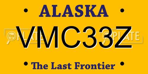 VMC33Z Alaska License Plate