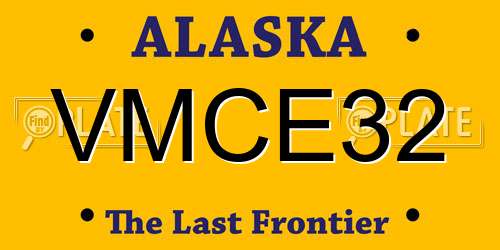 VMCE32 Alaska License Plate