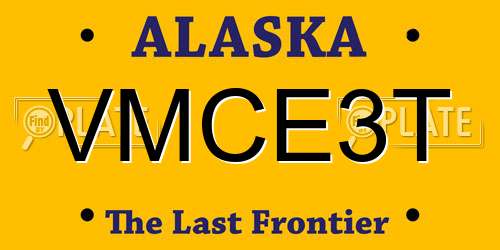 VMCE3T Alaska License Plate