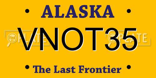 VNOT35 Alaska License Plate
