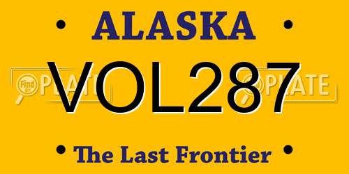 VOL287 Alaska License Plate