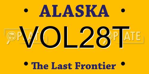 VOL28T Alaska License Plate