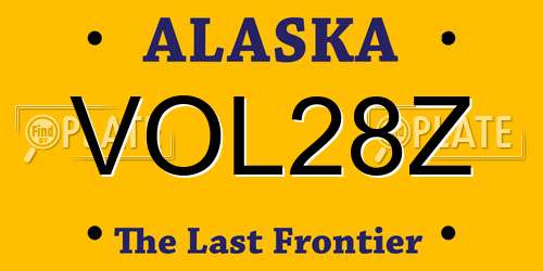VOL28Z Alaska License Plate