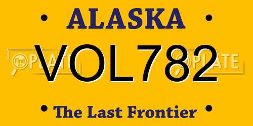 VOL782 Alaska License Plate