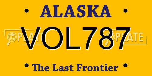 VOL787 Alaska License Plate