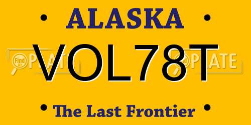 VOL78T Alaska License Plate