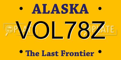VOL78Z Alaska License Plate