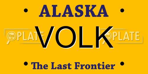 VOLK Alaska License Plate