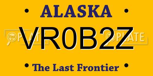 VR0B2Z Alaska License Plate