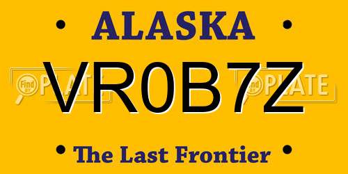 VR0B7Z Alaska License Plate