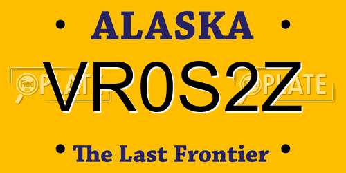 VR0S2Z Alaska License Plate