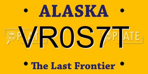 VR0S7T Alaska License Plate