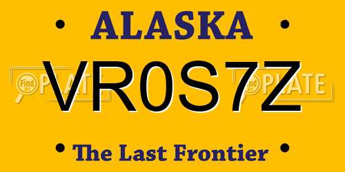VR0S7Z Alaska License Plate