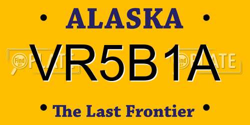 VR5B1A Alaska License Plate