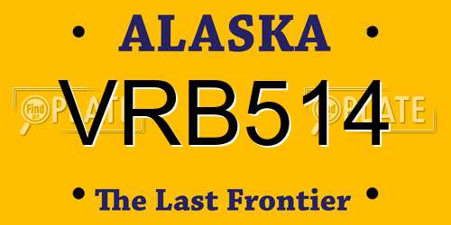 VRB514 Alaska License Plate