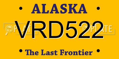 VRD522 Alaska License Plate