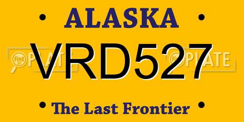 VRD527 Alaska License Plate