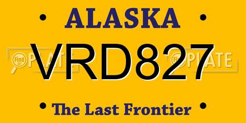VRD827 Alaska License Plate