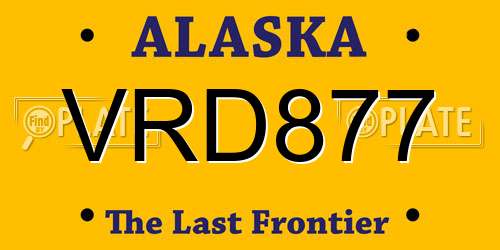VRD877 Alaska License Plate