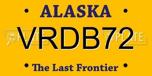 VRDB72 Alaska License Plate