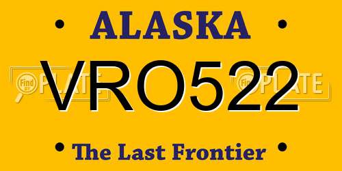 VRO522 Alaska License Plate