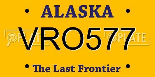 VRO577 Alaska License Plate