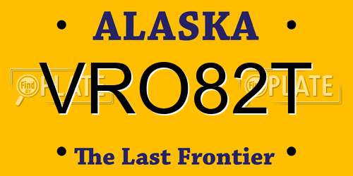 VRO82T Alaska License Plate