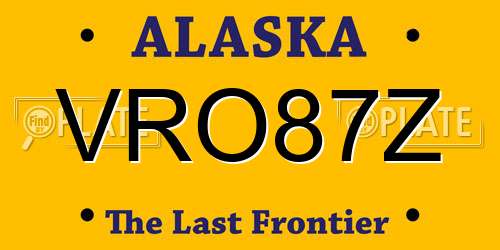 VRO87Z Alaska License Plate