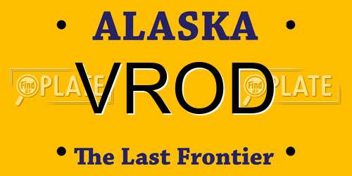 VROD Alaska License Plate