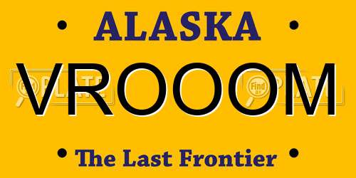 VROOOM Alaska License Plate
