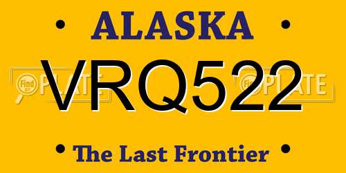 VRQ522 Alaska License Plate
