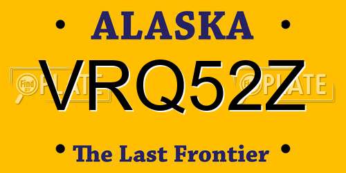 VRQ52Z Alaska License Plate