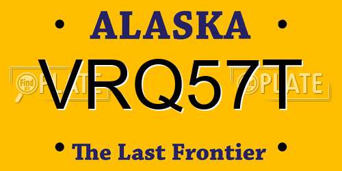 VRQ57T Alaska License Plate