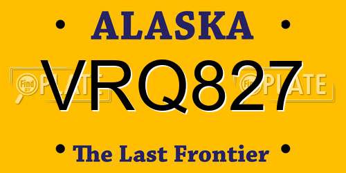 VRQ827 Alaska License Plate