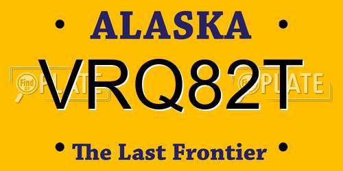VRQ82T Alaska License Plate
