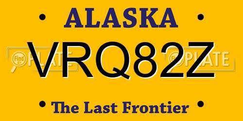 VRQ82Z Alaska License Plate