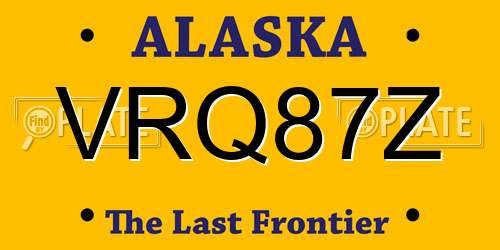 VRQ87Z Alaska License Plate