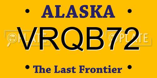 VRQB72 Alaska License Plate