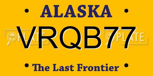 VRQB77 Alaska License Plate