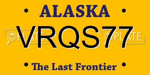 VRQS77 Alaska License Plate