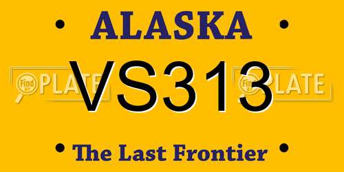 VS313 Alaska License Plate