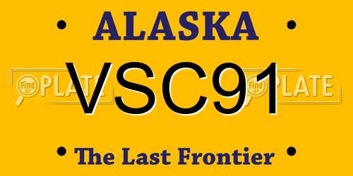VSC91 Alaska License Plate